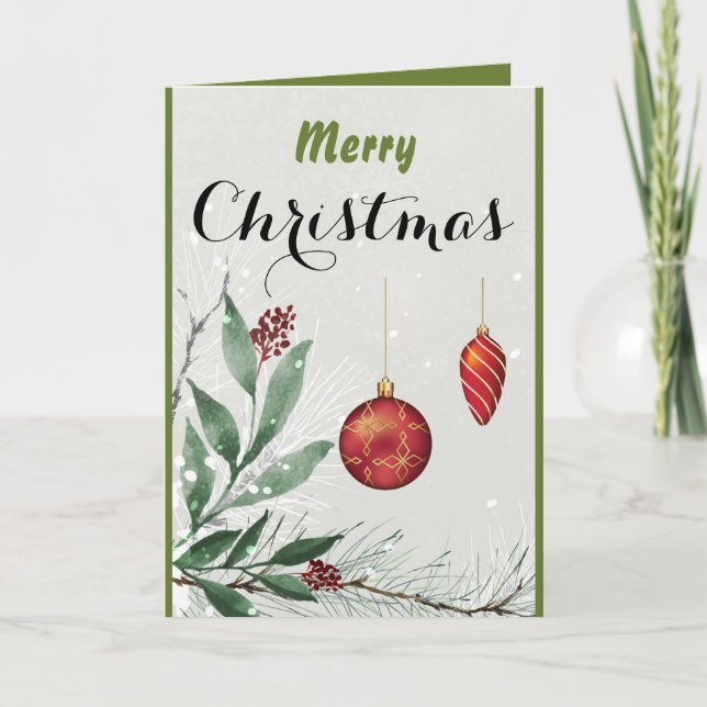 Merry Christmas Personalised Greeting Card (Front)