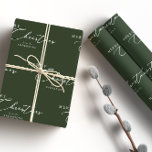 Merry Christmas Personalised Modern Elegant Script Wrapping Paper<br><div class="desc">This custom Christmas wrapping paper features a stylish, modern design with elegant script text on a rich, dark green background. Featuring "Merry Christmas" and your family name, it's perfect for adding a sophisticated, personal touch to your holiday gifts. The minimalist, chic look makes it ideal for any festive occasion, whether...</div>