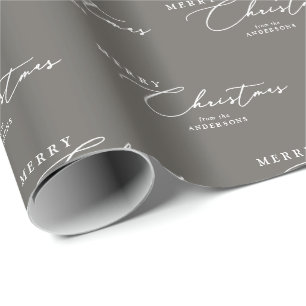 Merry Christmas Personalised Modern Elegant Script Wrapping Paper