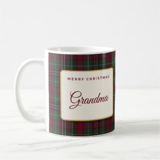 Merry Christmas Personalised Name Plaid Mug