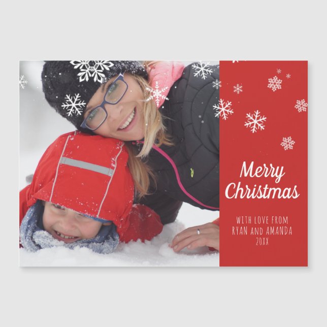 Merry Christmas Personalised Photo Christmas Card (Front)