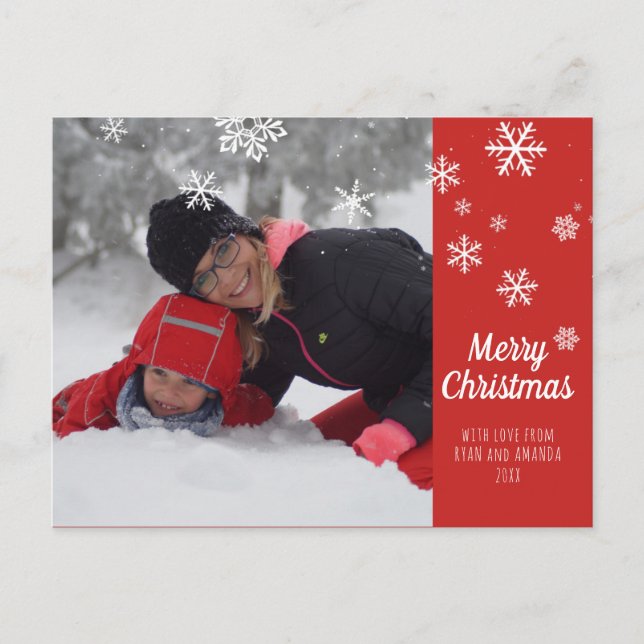 Merry Christmas Personalised Photo Christmas Holiday Postcard (Front)