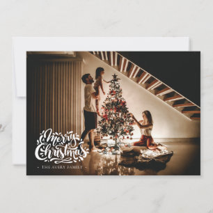 Merry Christmas Personalised Photo Deer Idyll Holiday Card