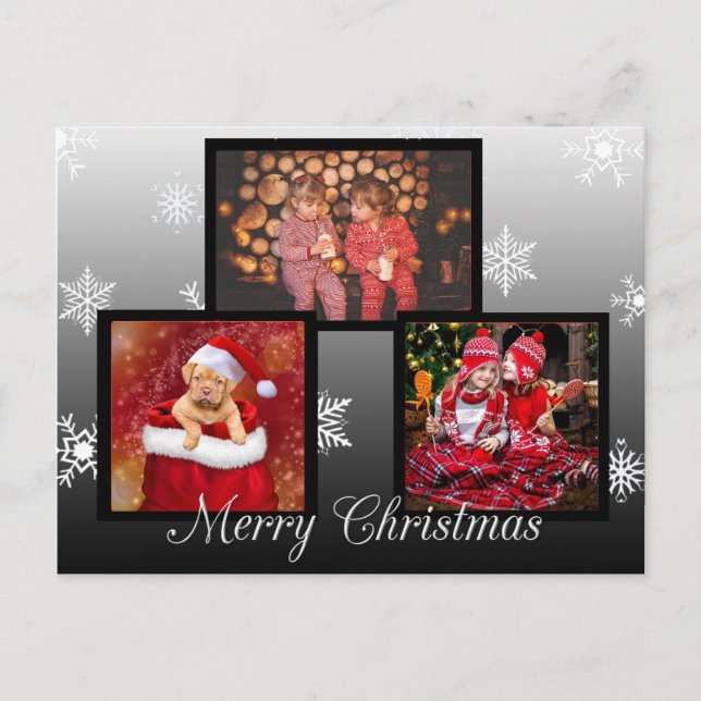 Merry Christmas Personalised Photo Postcard (Front)