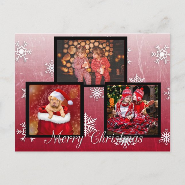 Merry Christmas Personalised Photo Postcard (Front)