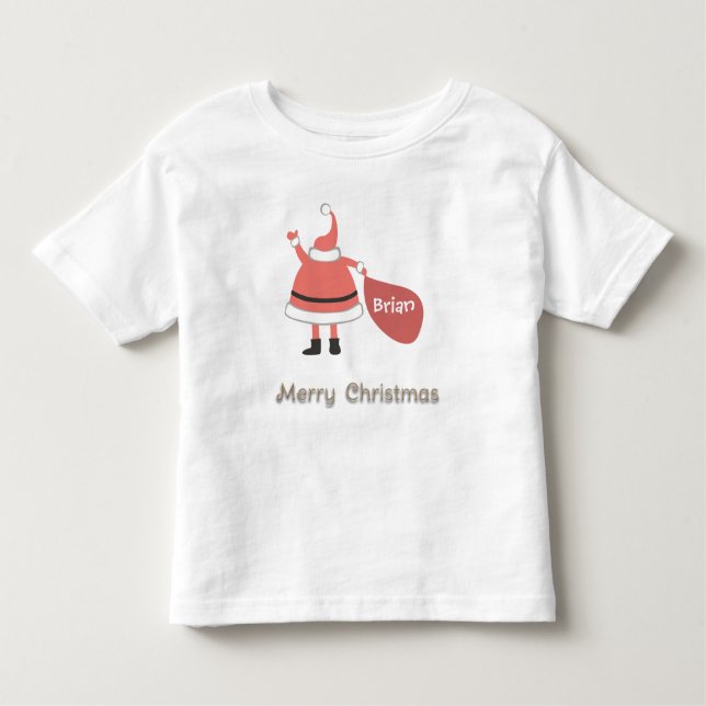 Merry Christmas Personalised Santa Sack Toddler T-Shirt (Front)