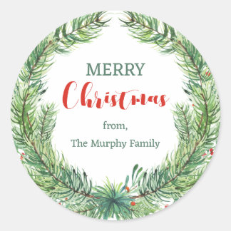 Merry Christmas Personalised Script Gift Sticker