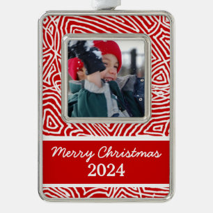Merry Christmas Personalised Silver Plated Framed Ornament