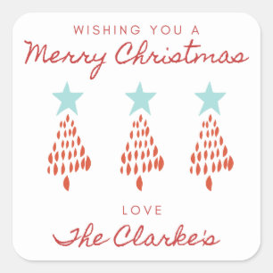 Merry Christmas personalised stickers