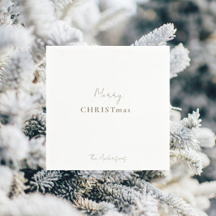 Merry CHRISTmas Personalized Cocktail II Napkin