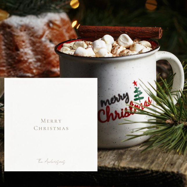 Merry Christmas Personalized Cocktail III Napkin (Creator Uploaded)