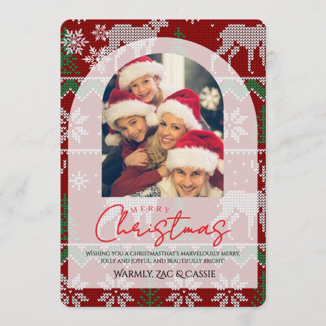 Merry Christmas Personalized Photo Card (Front)