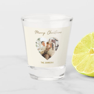 Merry Christmas Personalized Photo Shot Glass