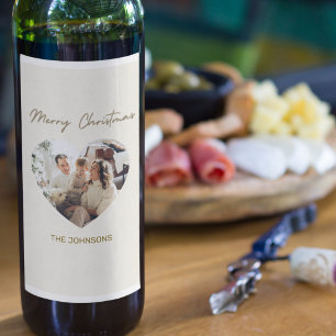 Merry Christmas Personalized Photo Wine Labels