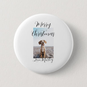 Merry Christmas pet dog cat photo holiday gifts lo 6 Cm Round Badge
