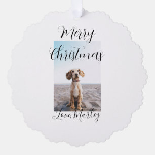 Merry Christmas pet dog cat photo holiday gifts lo Tree Decoration Card