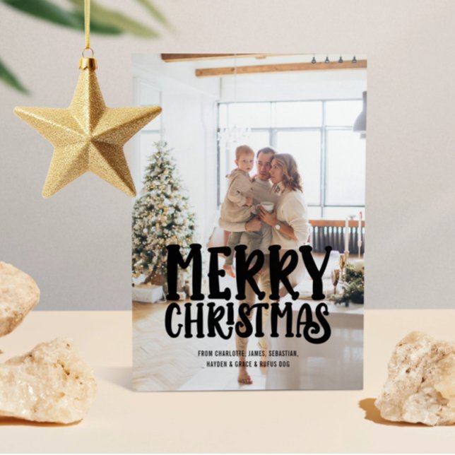 Merry Christmas Photo and Text Personalised Holiday Card (Merry Christmas Photo and Text Personalized Holiday Cards from Ricaso. Add your photo and text)