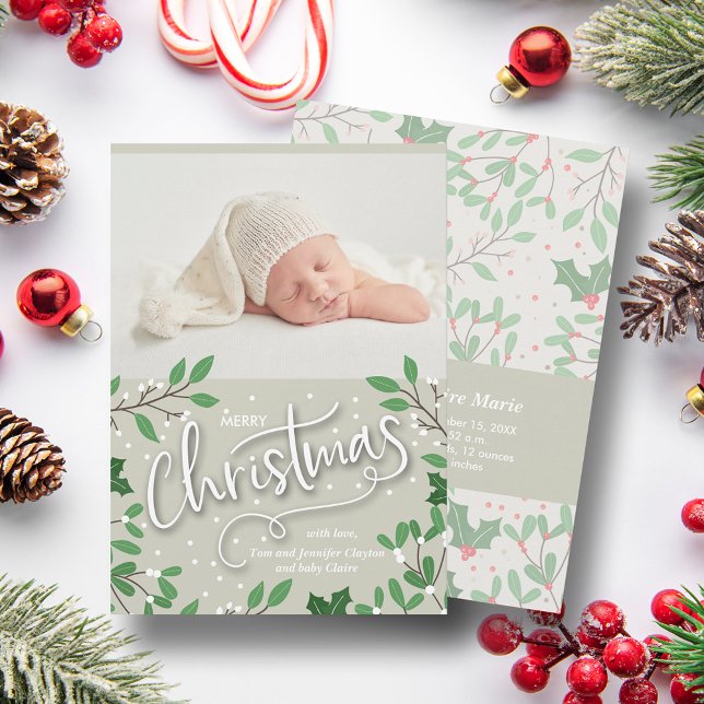 Merry Christmas Photo Birth Announcements (Creator Uploaded)