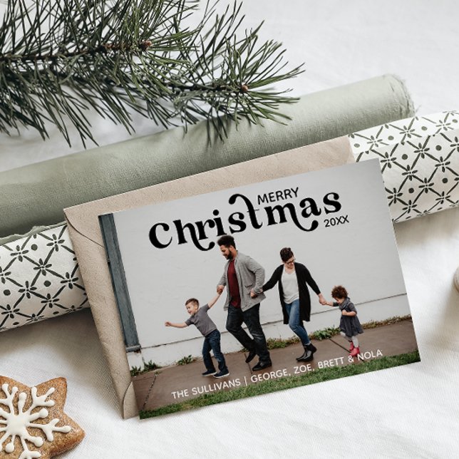 Merry Christmas Photo Card | Black (Creator Uploaded)