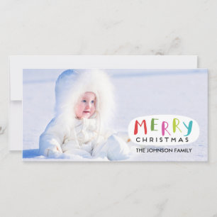 Merry Christmas Photo Card Hand Lettered