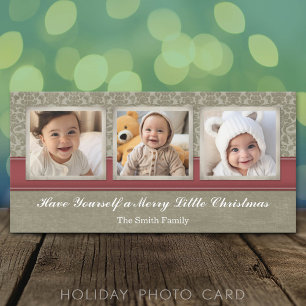 Merry Christmas Photo Card with 3 photos