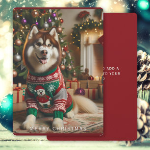 Merry Christmas Photo Christmas Flat Holiday Card
