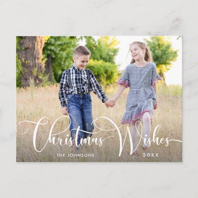 Merry Christmas PHOTO Christmas Greeting Holiday Postcard (Front)