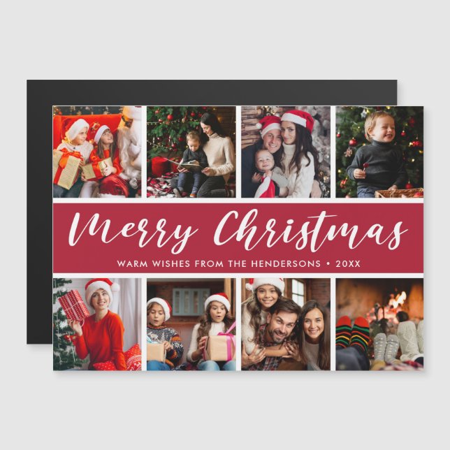 Merry Christmas Photo Collage Calligraphy (Front/Back)