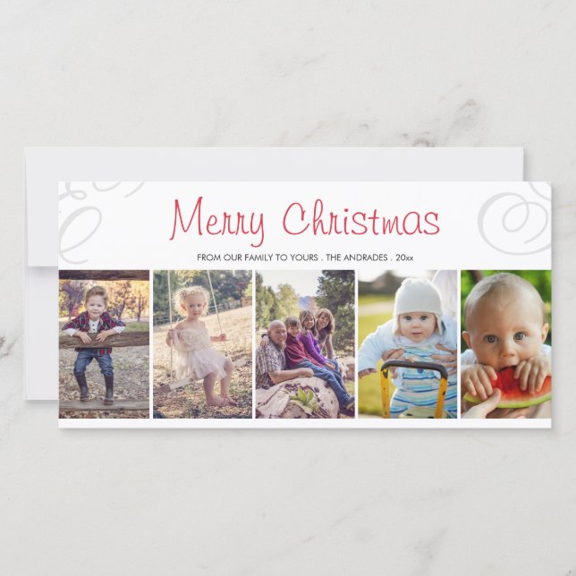 Merry Christmas Photo Collage Flat Holiday Custom (Front)