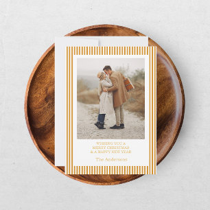 Merry Christmas Photo Collage Gold Holiday Card