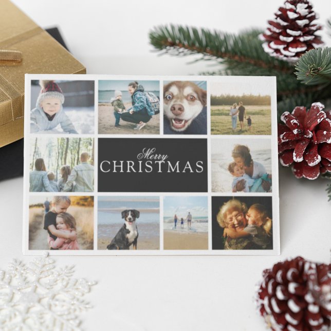 Merry Christmas Photo Collage Holiday Card  (Creator Uploaded)