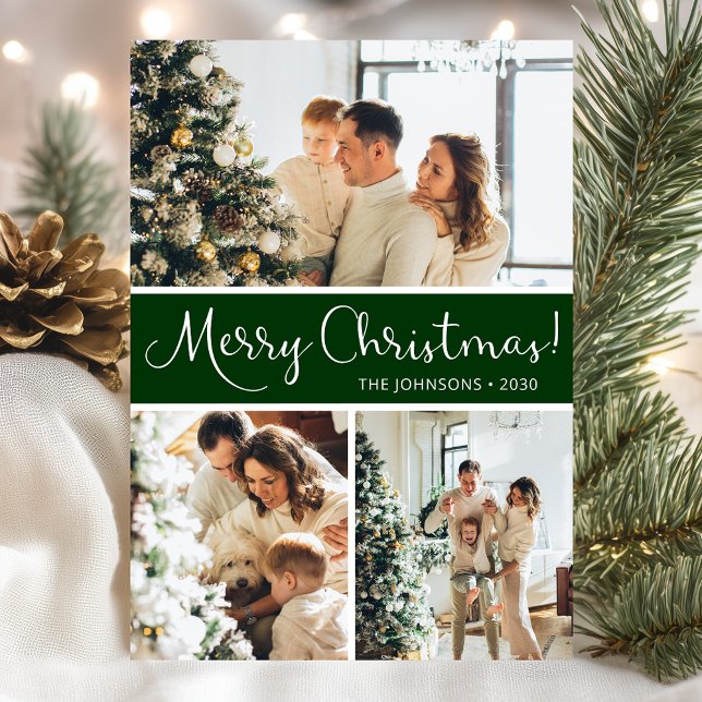 Merry Christmas Photo Collage Holiday Card (Creator Uploaded)