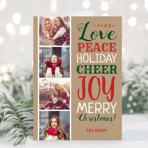 Merry Christmas Photo Collage Holiday Card