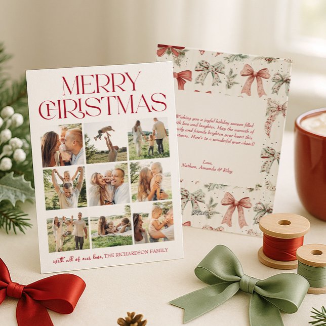 Merry Christmas Photo Collage Holiday Card (Creator Uploaded)