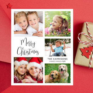 Merry Christmas Photo Collage Holiday Card