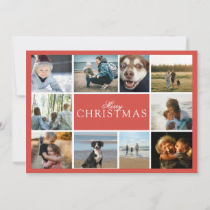 Merry Christmas Photo Collage Holiday Card 