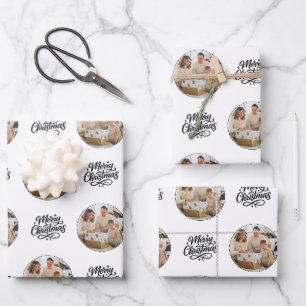 Merry Christmas Photo Collage Personalized  Wrapping Paper Sheet