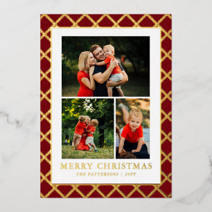 Merry Christmas Photo Collage Red Check