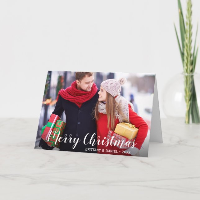 Merry Christmas Photo Couple Fold Card WS (Front)