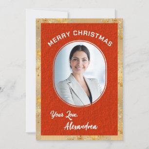 Merry Christmas Photo Elegant Classic Script  Card
