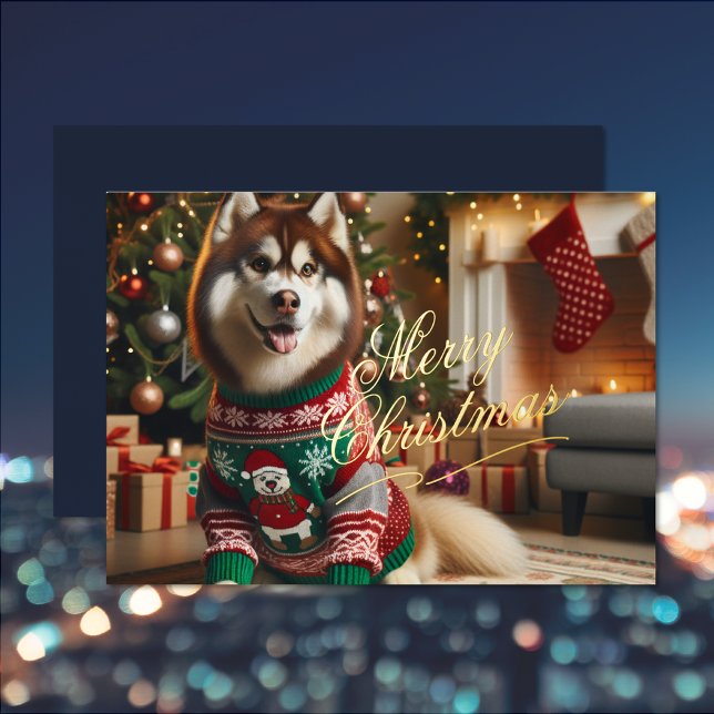 Merry Christmas Photo Foil Holiday Card (Merry Christmas Photo Foil Holiday Card (front and back))