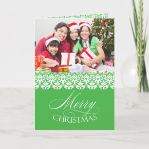 Merry Christmas Photo Folded Greeting Card