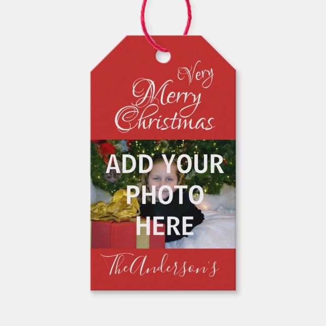 Merry Christmas Photo Gift Tags (Front)