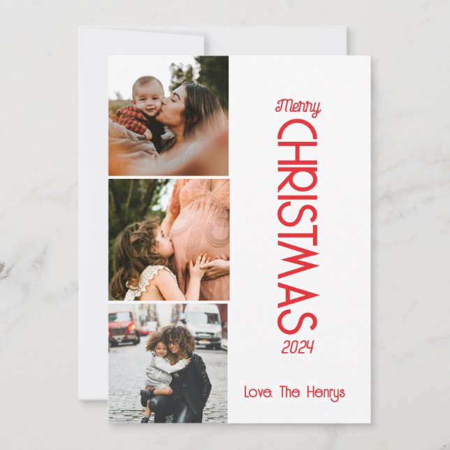 Merry Christmas Photo Greeting Card (Front)