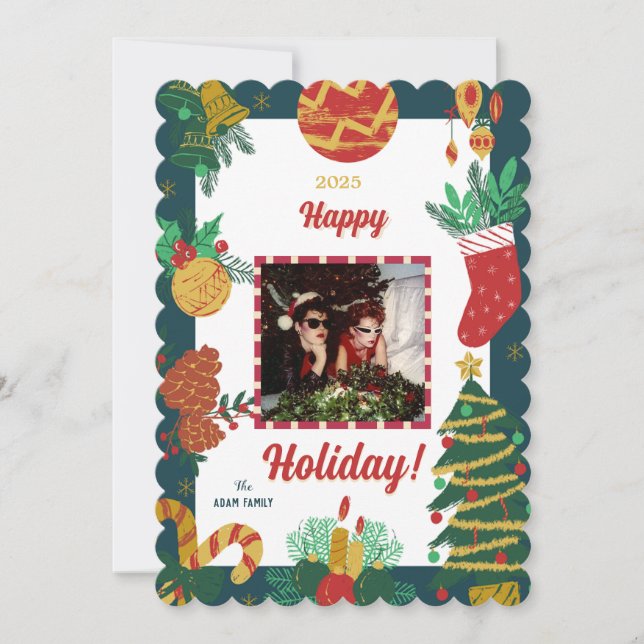 Merry Christmas Photo Holiday Card (Front)