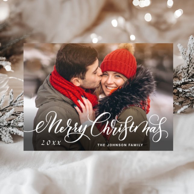 Merry Christmas PHOTO Holiday Magnetic Card (Creator Uploaded)