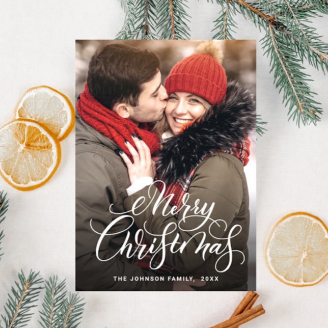 Merry Christmas PHOTO Holiday Magnetic Card (Creator Uploaded)