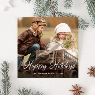 Merry Christmas PHOTO Holiday Magnetic Card