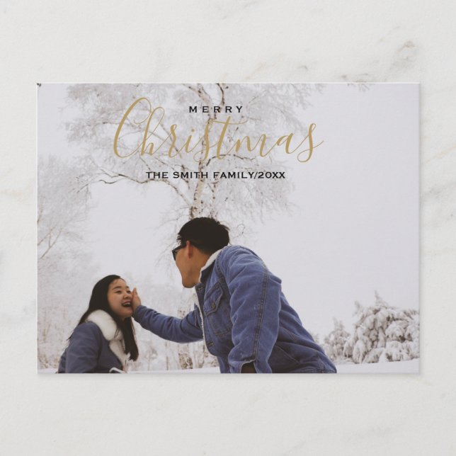 Merry Christmas Photo Holiday Postcard (Front)