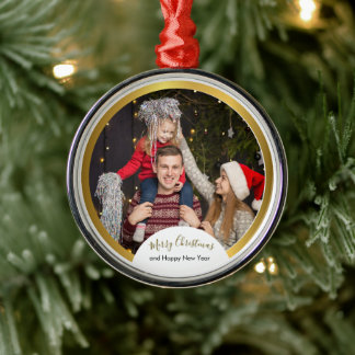 Merry Christmas Photo Holidays Metal Tree Decoration